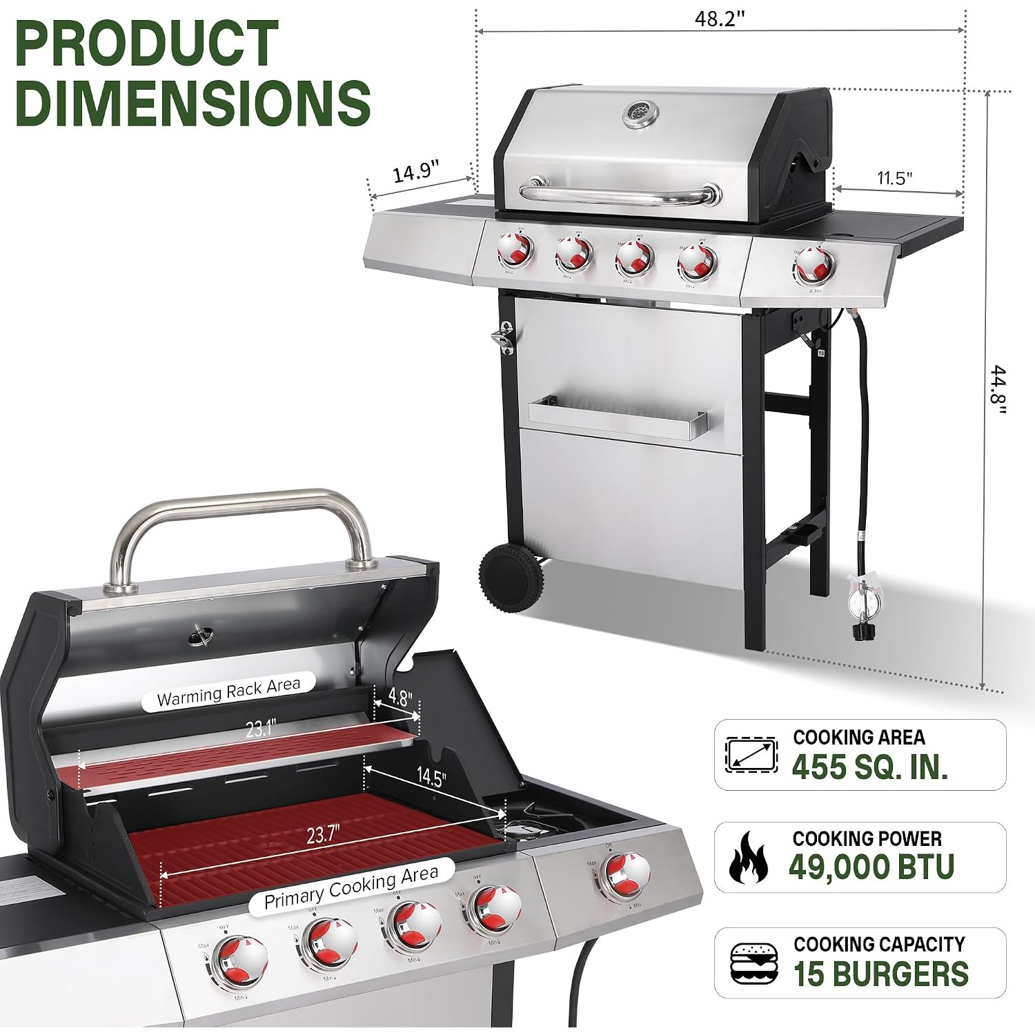 Gas and Charcoal Grill Combo w - огляд і ціна Home Cooking Gas