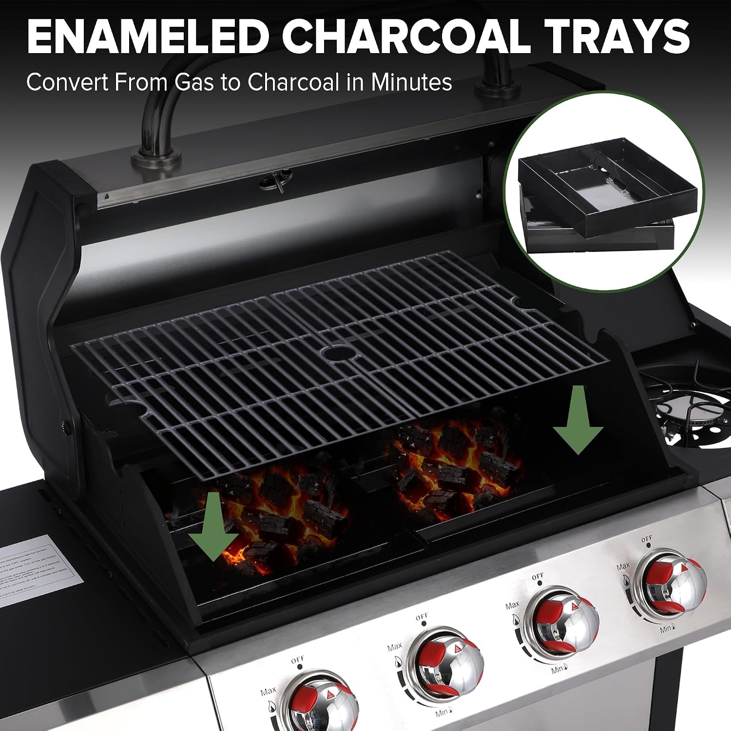 Gas and Charcoal Grill Combo w - огляд і ціна Home Cooking Gas